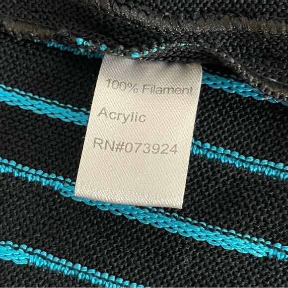 Ming Wang Black Stripe Waterfall Cardigan Size Small - Picture 12 of 16